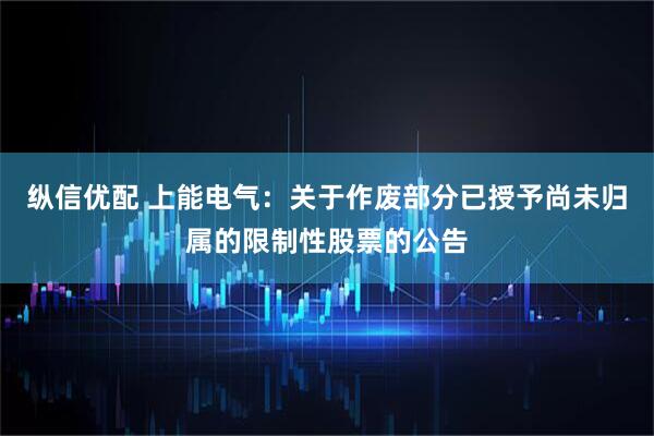 纵信优配 上能电气:关于作废部分已授予尚未归属的限制性股票的公告